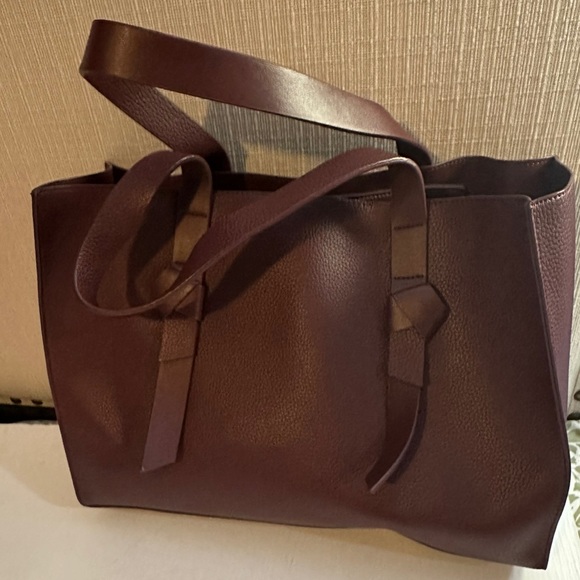 RACHEL ZOE CURATEUR ARIALITH BORDEAUX FAUX LEATHER TOTE - Picture 4 of 9